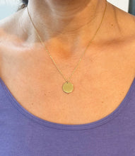 Load image into Gallery viewer, Circle Pendent And Chain in 14K Solid Yellow Gold Necklace Minimalist Style Wedding Bridal And Anniversary Gift For Her Engravable