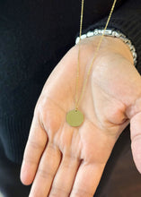 Load image into Gallery viewer, Circle Pendent And Chain in 14K Solid Yellow Gold Necklace Minimalist Style Wedding Bridal And Anniversary Gift For Her Engravable