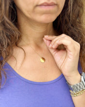 Load image into Gallery viewer, Circle Pendent And Chain in 14K Solid Yellow Gold Necklace Minimalist Style Wedding Bridal And Anniversary Gift For Her Engravable