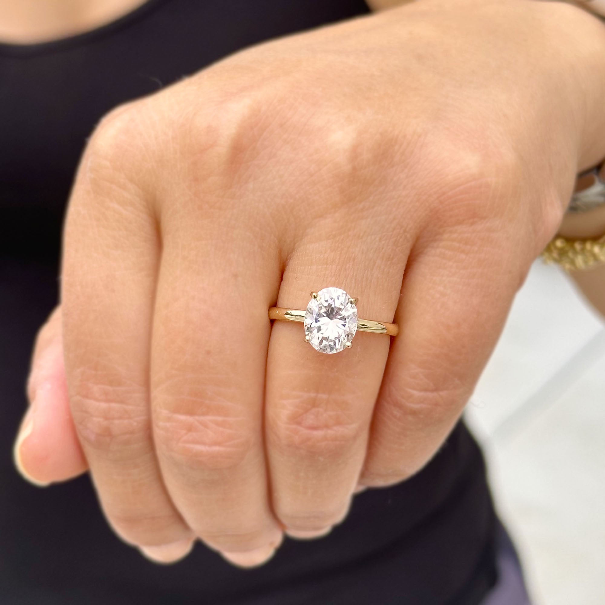 Oval Cut Diamond Engagement Ring Solitaire Ring IGI Certified 14k