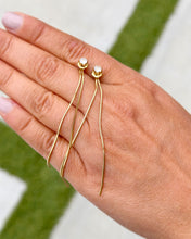 Load image into Gallery viewer, Round Cut Moissanite Dangling Earrings Studs Set In 14K Solid White Gold Bridal Gift Prong Set 3.5 Inches Wedding Gift Anniversary gift 0.70