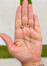 Load image into Gallery viewer, Round Cut Moissanite Dangling Earrings Studs Set In 14K Solid White Gold Bridal Gift Prong Set 3.5 Inches Wedding Gift Anniversary gift 0.70