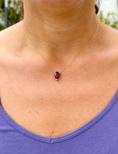 Load image into Gallery viewer, Pear Shape Solitaire Ruby Necklace And Chain In Minimalist And Dainty 14k Solid Yellow Gold Pendant And Chain Gift For Her 3.00ct