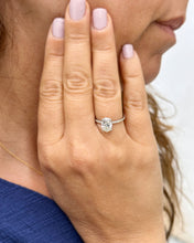 Load image into Gallery viewer, GIA Certified Oval Cut Natural Diamond And Round Sides Engagement Ring 14k Solid Yellow Gold Bridal Ring Wedding Ring Hidden Halo Style 2.00