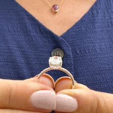 Load image into Gallery viewer, GIA Certified Oval Cut Natural Diamond And Round Sides Engagement Ring 14k Solid Yellow Gold Bridal Ring Wedding Ring Hidden Halo Style 2.00