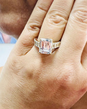 Load image into Gallery viewer, Emerald Cut Diamonds Engagement Ring Set In IGI Certified 14k Solid And Heavy Yellow Gold Wedding Bridal Ring Large 6.00ctw F-VS2