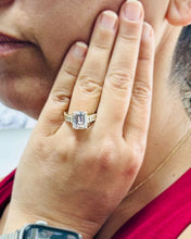 Load image into Gallery viewer, Emerald Cut Diamonds Engagement Ring Set In IGI Certified 14k Solid And Heavy Yellow Gold Wedding Bridal Ring Large 6.00ctw F-VS2