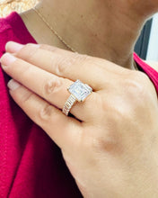 Load image into Gallery viewer, Emerald Cut Diamonds Engagement Ring Set In IGI Certified 14k Solid And Heavy Yellow Gold Wedding Bridal Ring Large 6.00ctw F-VS2