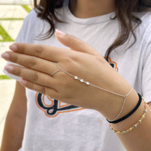 Load image into Gallery viewer, Finger Bracelet Moissanites Ring Bracelet In 14k Solid White Gold Hand Chain Bracelet Bezel Set Chain Bracelet Gift 0.30ctw