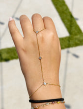 Load image into Gallery viewer, Finger Bracelet CVD Diamond Ring Bracelet 14k Solid White Gold Gold Hand Chain Diamond Bracelet Chain Diamond Bracelet Bezel Set 0.30ctw