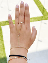 Load image into Gallery viewer, Finger Bracelet CVD Diamond Ring Bracelet 14k Solid White Gold Gold Hand Chain Diamond Bracelet Chain Diamond Bracelet Bezel Set 0.30ctw