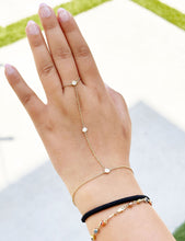 Load image into Gallery viewer, Finger Bracelet CVD Diamond Ring Bracelet 14k Solid White Gold Gold Hand Chain Diamond Bracelet Chain Diamond Bracelet Bezel Set 0.30ctw