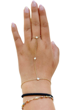 Load image into Gallery viewer, Finger Bracelet CVD Diamond Ring Bracelet 14k Solid White Gold Gold Hand Chain Diamond Bracelet Chain Diamond Bracelet Bezel Set 0.30ctw