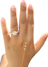 Load image into Gallery viewer, Cushion Cut And Round Cut Side Diamond Engagement Ring IGI Certified Double Halo 14k Solid Yellow Gold Bridal Halo Wedding Ring 7.50ctw