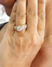 Load image into Gallery viewer, Round Cut Diamond Engagement Ring In IGI Certified 14k Solid And Heavy Yellow Gold Wedding Ring 2.70ctw Bridal Ring Hidden Halo Style F-VS2