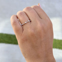 Load image into Gallery viewer, Round Cut Natural Diamond Band Minimalist Braided Style Stackable Band In 14k Solid White Gold Anniversary Bridal Band Gift For Her 0.05cw