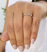 Load image into Gallery viewer, Round Cut Natural Diamond Band Minimalist Braided Style Stackable Band In 14k Solid White Gold Anniversary Bridal Band Gift For Her 0.05cw