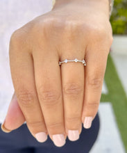 Load image into Gallery viewer, Round Cut Natural Diamond Band Minimalist Braided Style Stackable Band In 14k Solid White Gold Anniversary Bridal Band Gift For Her 0.05cw