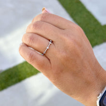 Load image into Gallery viewer, Round Cut Natural Diamond Band Minimalist Braided Style Stackable Band In 14k Solid White Gold Anniversary Bridal Band Gift For Her 0.05cw