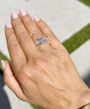 Load image into Gallery viewer, Princess Cut And Emerald Baguettes and Round Cut IGI Certified Engagement Ring And Two Bands 14k Solid Yellow Gold Wedding Bridal Set 5.00ct