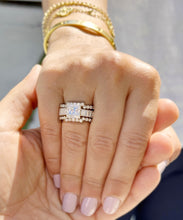 Load image into Gallery viewer, Princess Cut And Emerald Baguettes and Round Cut IGI Certified Engagement Ring And Two Bands 14k Solid Yellow Gold Wedding Bridal Set 5.00ct