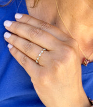 Load image into Gallery viewer, Round Cut Natural Diamond Band Minimalist Braided Style Stackable Band In 14k Solid Yellow Gold Anniversary Bridal Band Gift For Her 0.10cw