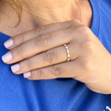 Load image into Gallery viewer, Round Cut Natural Diamond Band Minimalist Braided Style Stackable Band In 14k Solid Yellow Gold Anniversary Bridal Band Gift For Her 0.10cw