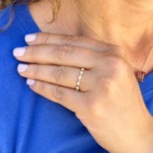 Load image into Gallery viewer, Round Cut Natural Diamond Band Minimalist Braided Style Stackable Band In 14k Solid Yellow Gold Anniversary Bridal Band Gift For Her 0.10cw