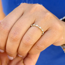 Load image into Gallery viewer, Round Cut Natural Diamond Band Minimalist Braided Style Stackable Band In 14k Solid Yellow Gold Anniversary Bridal Band Gift For Her 0.10cw