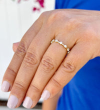 Load image into Gallery viewer, Round Cut Natural Diamond Band Minimalist Braided Style Stackable Band In 14k Solid Yellow Gold Anniversary Bridal Band Gift For Her 0.10cw