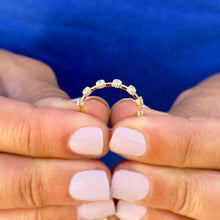 Load image into Gallery viewer, Round Cut Natural Diamond Band Minimalist Braided Style Stackable Band In 14k Solid Yellow Gold Anniversary Bridal Band Gift For Her 0.10cw