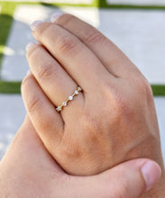 Load image into Gallery viewer, Round Cut Natural Diamond Band Minimalist Braided Style Stackable Band In 14k Solid Yellow Gold Anniversary Bridal Band Gift For Her 0.10cw