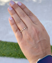 Load image into Gallery viewer, Round Cut Natural Diamond Band Minimalist Braided Style Stackable Band In 14k Solid Yellow Gold Anniversary Bridal Band Gift For Her 0.10cw