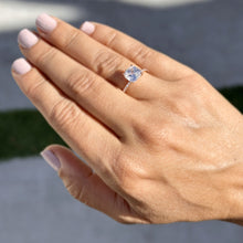 Load image into Gallery viewer, GIA Certified Natural Cushion Cut And Round Cut Diamonds Sides Engagement Ring Solitaire 14K Solid Rose Gold Four Prong set Bridal Ring 1.70