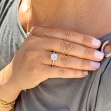 Load image into Gallery viewer, GIA Certified Natural Cushion Cut And Round Cut Diamonds Sides Engagement Ring Solitaire 14K Solid Rose Gold Four Prong set Bridal Ring 1.70