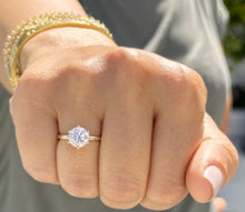 Load image into Gallery viewer, Round Cut Diamonds Engagement Ring IGI Certified Crown Six Prong Setting Solitaire Wedding Bridal Ring Set In 14K Yellow Gold 1.00ct F-VS2