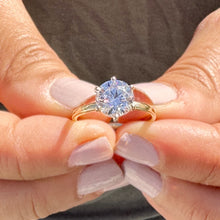 Load image into Gallery viewer, Round Cut Diamonds Engagement Ring IGI Certified Crown Six Prong Setting Solitaire Wedding Bridal Ring Set In 14K Yellow Gold 1.00ct F-VS2