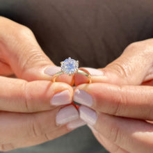 Load image into Gallery viewer, Round Cut Diamonds Engagement Ring IGI Certified Crown Six Prong Setting Solitaire Wedding Bridal Ring Set In 14K Yellow Gold 1.00ct F-VS2