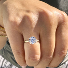 Load image into Gallery viewer, Round Cut Diamonds Engagement Ring IGI Certified Crown Six Prong Setting Solitaire Wedding Bridal Ring Set In 14K Yellow Gold 1.00ct F-VS2