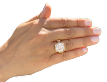 Load image into Gallery viewer, Huge Round Cut Diamond Engagement Ring Halo Style Wedding Ring IGI Certified Filigree Style 14k Solid Yellow Gold Bridal Ring 7.75ctw