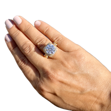 Load image into Gallery viewer, Huge Round Cut Diamond Engagement Ring Halo Style Wedding Ring IGI Certified Filigree Style 14k Solid Yellow Gold Bridal Ring 7.75ctw