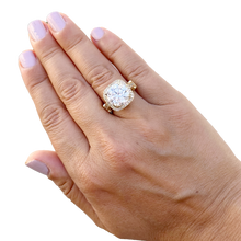 Load image into Gallery viewer, Huge Round Cut Diamond Engagement Ring Halo Style Wedding Ring IGI Certified Filigree Style 14k Solid Yellow Gold Bridal Ring 7.75ctw