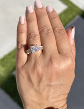 Load image into Gallery viewer, Princess Cut And Emerald Baguettes Cut Sides Moissanite Engagement Ring 14k Solid Yellow Gold Wedding Ring Prong Set Bridal Ring 4.00ctw