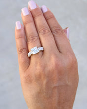 Load image into Gallery viewer, Princess Cut And Emerald Baguettes Cut Sides Moissanite Engagement Ring 14k Solid Yellow Gold Wedding Ring Prong Set Bridal Ring 4.00ctw