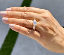 Load image into Gallery viewer, Princess Cut And Emerald Baguettes Cut Sides Moissanite Engagement Ring 14k Solid Yellow Gold Wedding Ring Prong Set Bridal Ring 4.00ctw