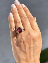 Load image into Gallery viewer, Oval Ruby And Round Cut Lab CVD Diamond Sides Right Hand Ring Filigree design Engagement Anniversary Ring In 14k Solid Yellow Gold 7.50ctw