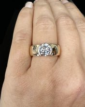 Load image into Gallery viewer, Round Cut Diamond Engagement Ring Semi Bezel Set Bridal Ring IGI Certified 14k Solid Yellow Gold Wedding Solitaire Ring 2.00ct F-VS2