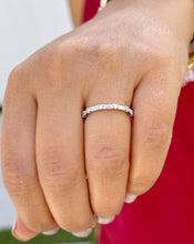 Load image into Gallery viewer, Round And Baguettes Cut CVD Diamond Band Minimalist Stackable Band Set In 14k Solid White Gold Anniversary Bridal Band Gift For Her 0.40cw