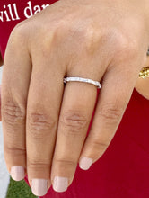 Load image into Gallery viewer, Round And Baguettes Cut CVD Diamond Band Minimalist Stackable Band Set In 14k Solid White Gold Anniversary Bridal Band Gift For Her 0.40cw