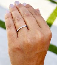 Load image into Gallery viewer, Round And Baguettes Cut CVD Diamond Band Minimalist Stackable Band Set In 14k Solid White Gold Anniversary Bridal Band Gift For Her 0.40cw